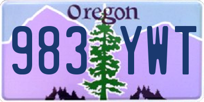 OR license plate 983YWT