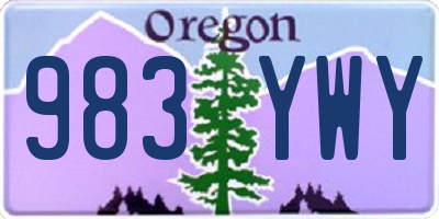 OR license plate 983YWY