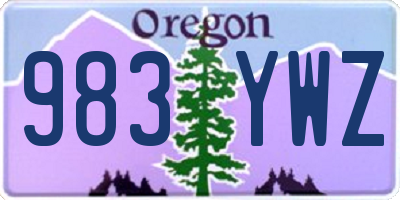 OR license plate 983YWZ