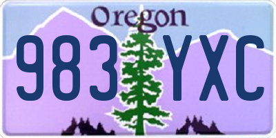 OR license plate 983YXC