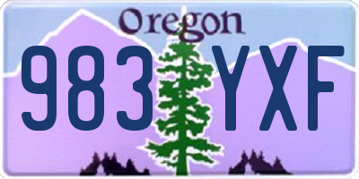 OR license plate 983YXF