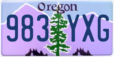 OR license plate 983YXG