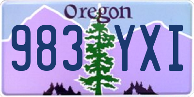 OR license plate 983YXI