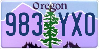 OR license plate 983YXO