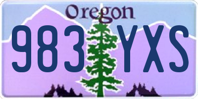 OR license plate 983YXS