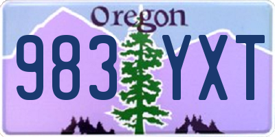 OR license plate 983YXT