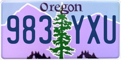 OR license plate 983YXU