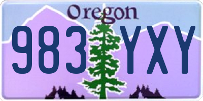 OR license plate 983YXY