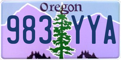 OR license plate 983YYA