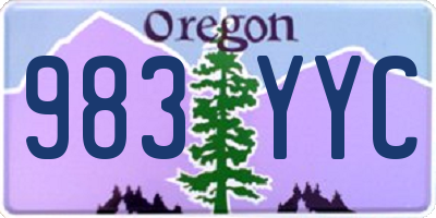 OR license plate 983YYC