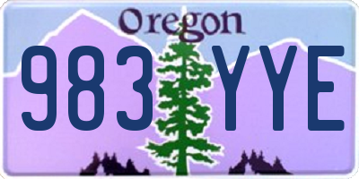 OR license plate 983YYE