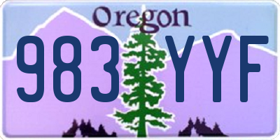 OR license plate 983YYF