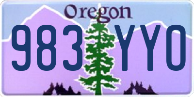 OR license plate 983YYO