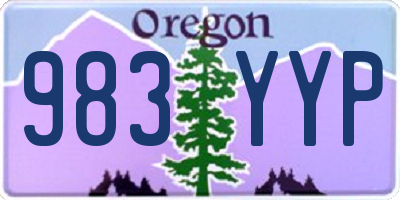 OR license plate 983YYP