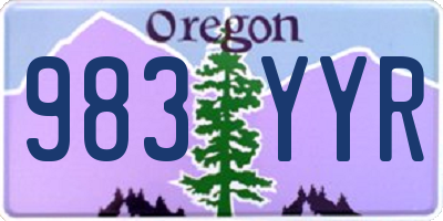 OR license plate 983YYR