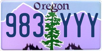 OR license plate 983YYY