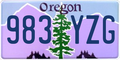 OR license plate 983YZG