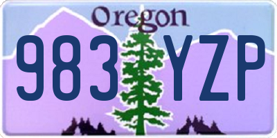 OR license plate 983YZP