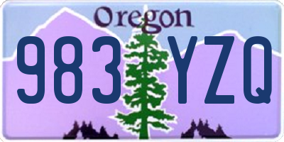 OR license plate 983YZQ