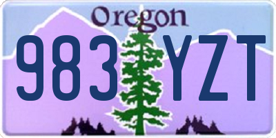 OR license plate 983YZT