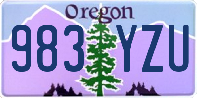 OR license plate 983YZU