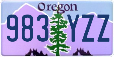 OR license plate 983YZZ