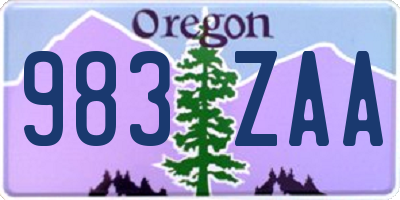 OR license plate 983ZAA