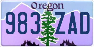 OR license plate 983ZAD