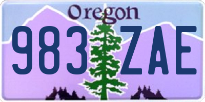 OR license plate 983ZAE