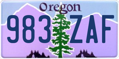 OR license plate 983ZAF