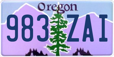 OR license plate 983ZAI