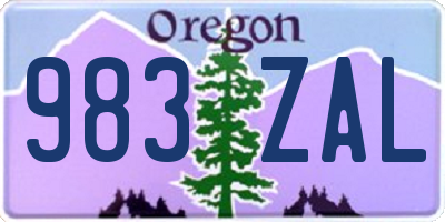 OR license plate 983ZAL