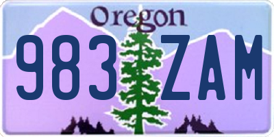 OR license plate 983ZAM