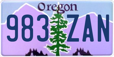 OR license plate 983ZAN