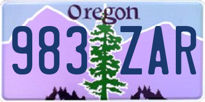 OR license plate 983ZAR