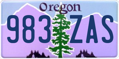 OR license plate 983ZAS