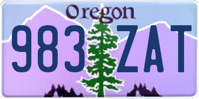 OR license plate 983ZAT