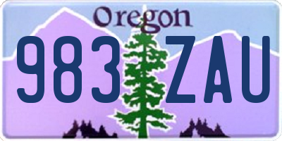 OR license plate 983ZAU