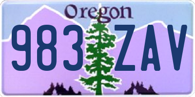 OR license plate 983ZAV