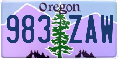 OR license plate 983ZAW