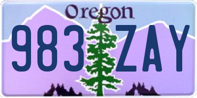 OR license plate 983ZAY