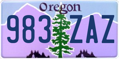 OR license plate 983ZAZ