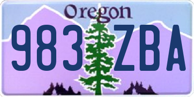 OR license plate 983ZBA