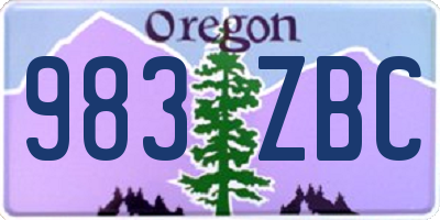 OR license plate 983ZBC