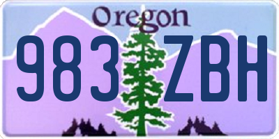OR license plate 983ZBH