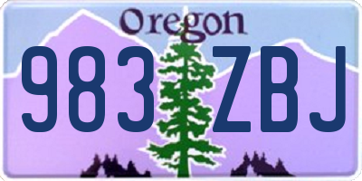 OR license plate 983ZBJ