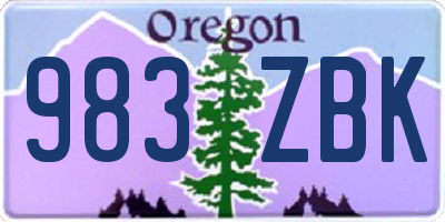 OR license plate 983ZBK