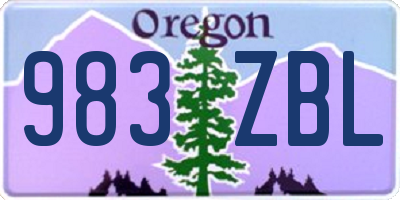 OR license plate 983ZBL