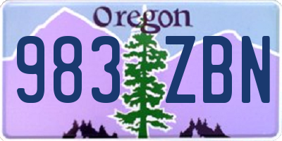 OR license plate 983ZBN
