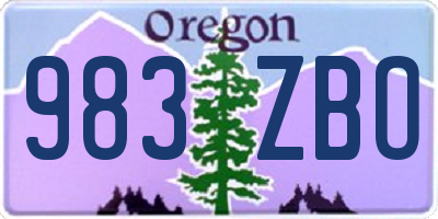 OR license plate 983ZBO